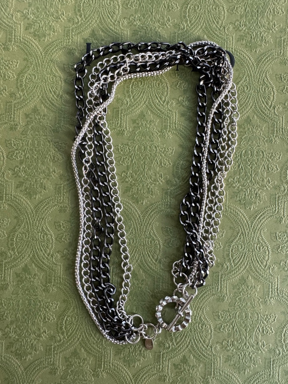 Vintage Cookie Lee Signed Chain Toggle Necklace ~22in